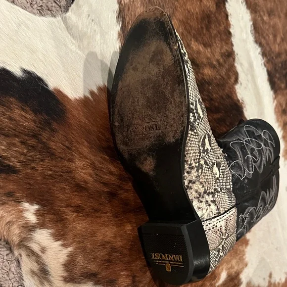 Dan Post Black and Cream Snakeskin Boots - Picture 7 of 10